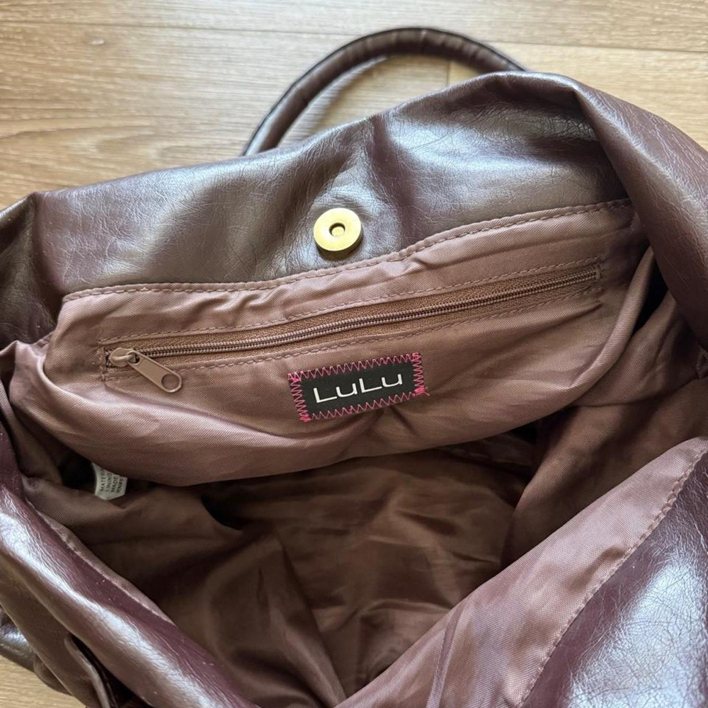Brown Y2K Slouchy Ruched Oversized Shoulder Bag - Picture 4 of 4
